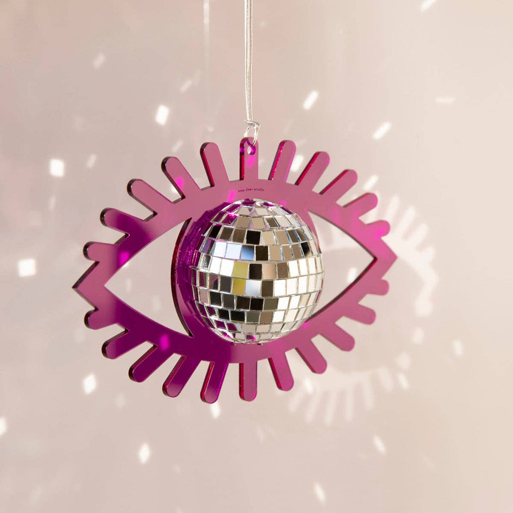 Mini Purple Eye Disco Ball Suncatcher