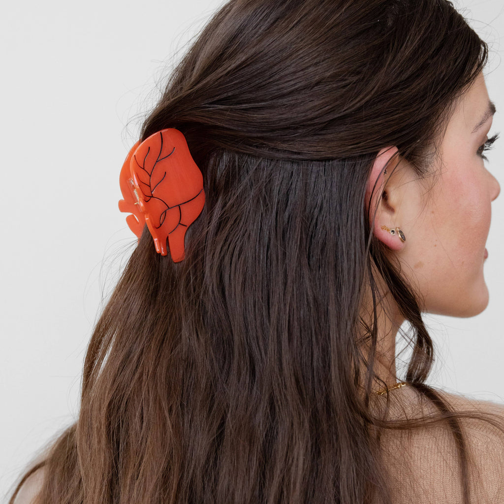 Anatomical Heart Acetate Hair Claw Clip