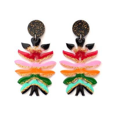 Colorful Resin Flower Earrings
