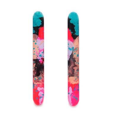 Pink and Blue Watercolor Resin Bar Earrings