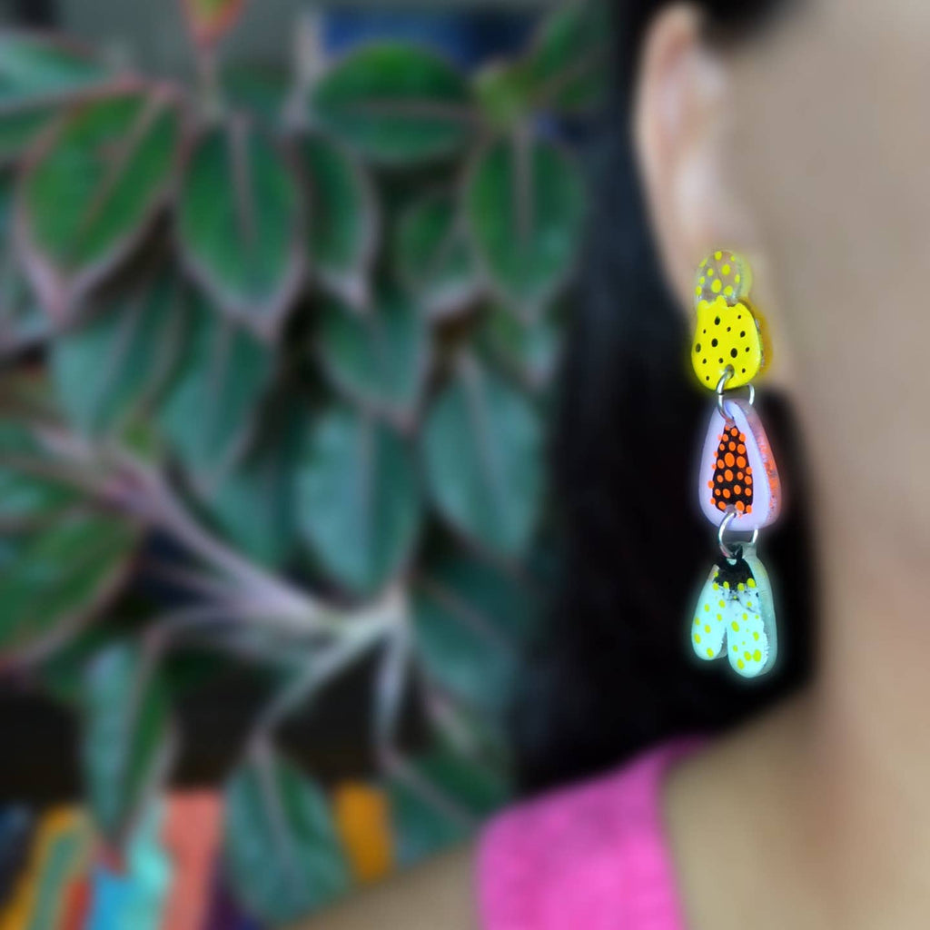 Abstract Mis-Matched Fruit Earrings