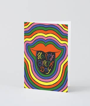 Happy Birthday Lips Greetings Card