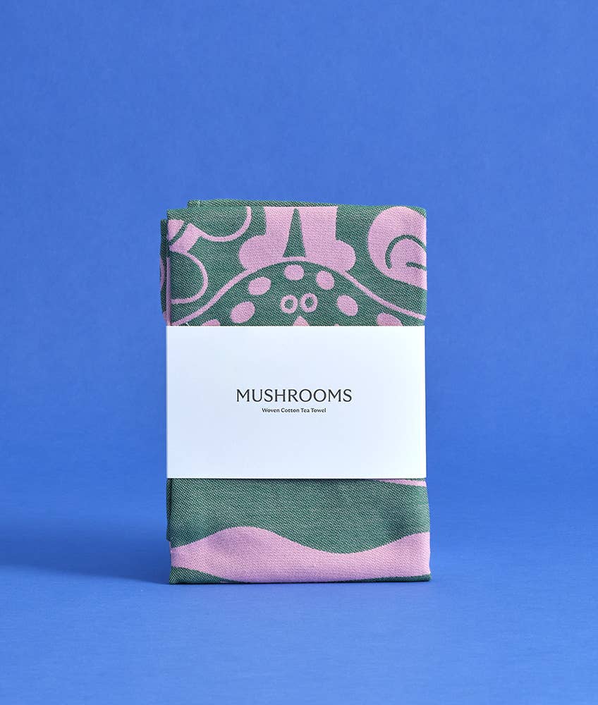 Mushrooms Woven Cotton Tea Towel