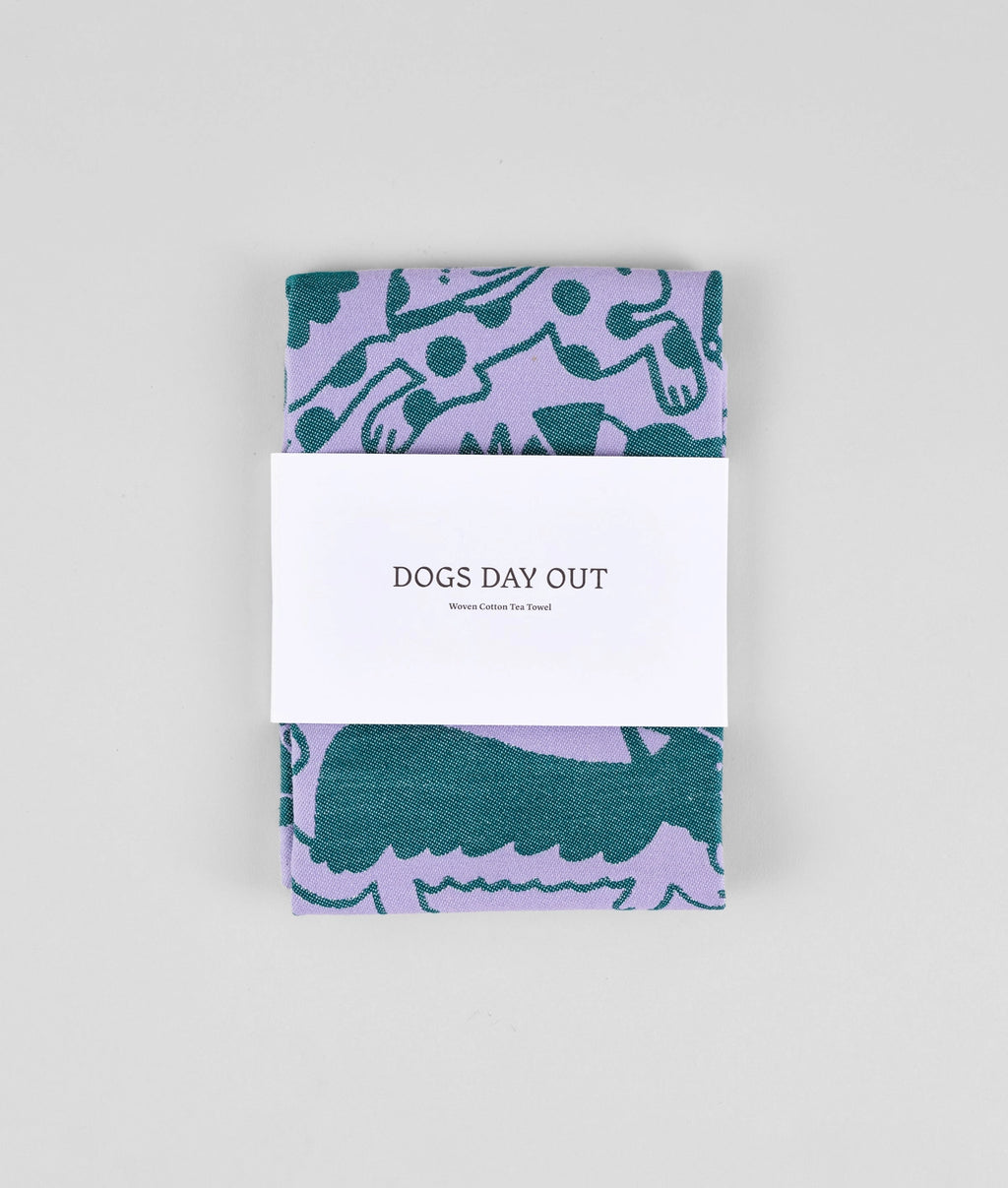 Dogs Day Out Cotton Tea Towel