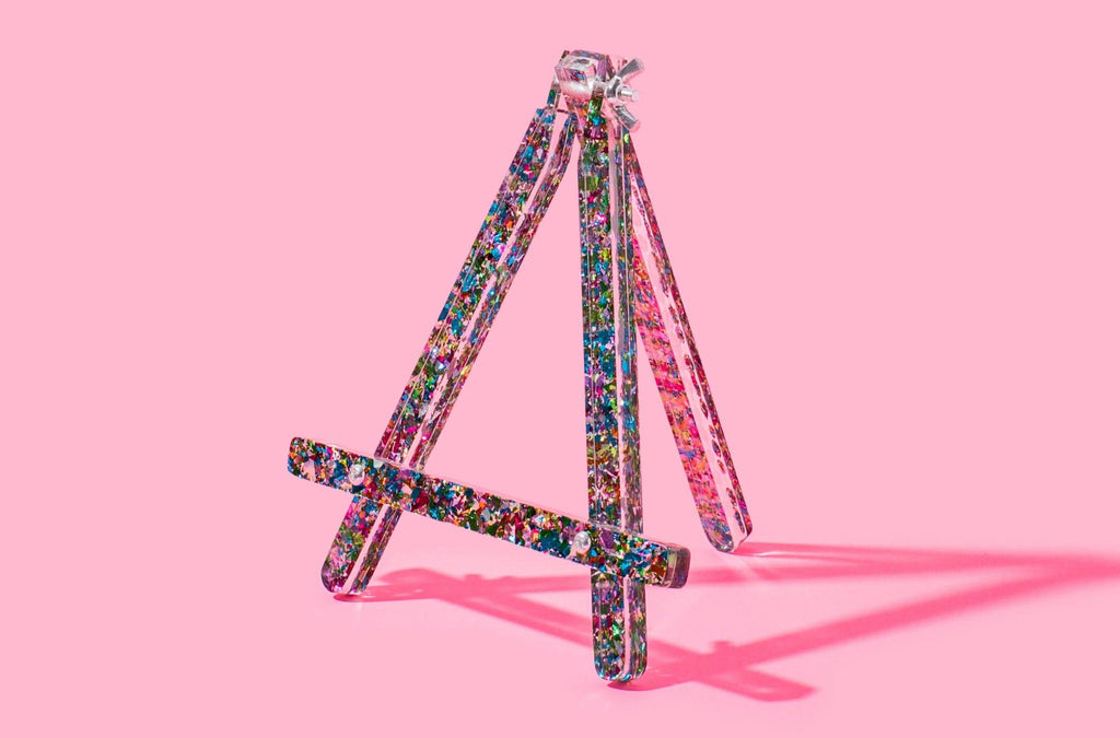 Small Acrylic Easel Colorful Confetti