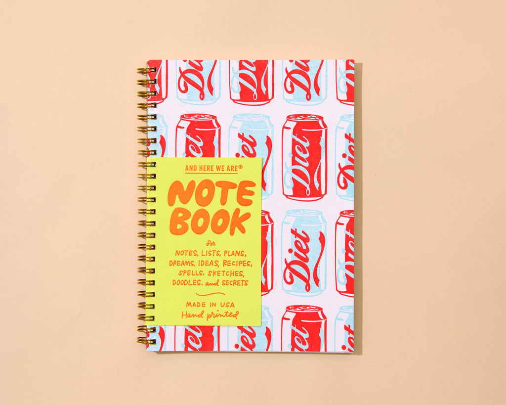 Diet Soda Letterpress Spiral Notebook