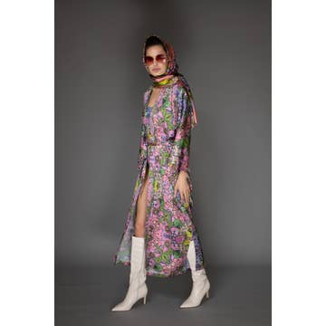 Floral Satin Kimono