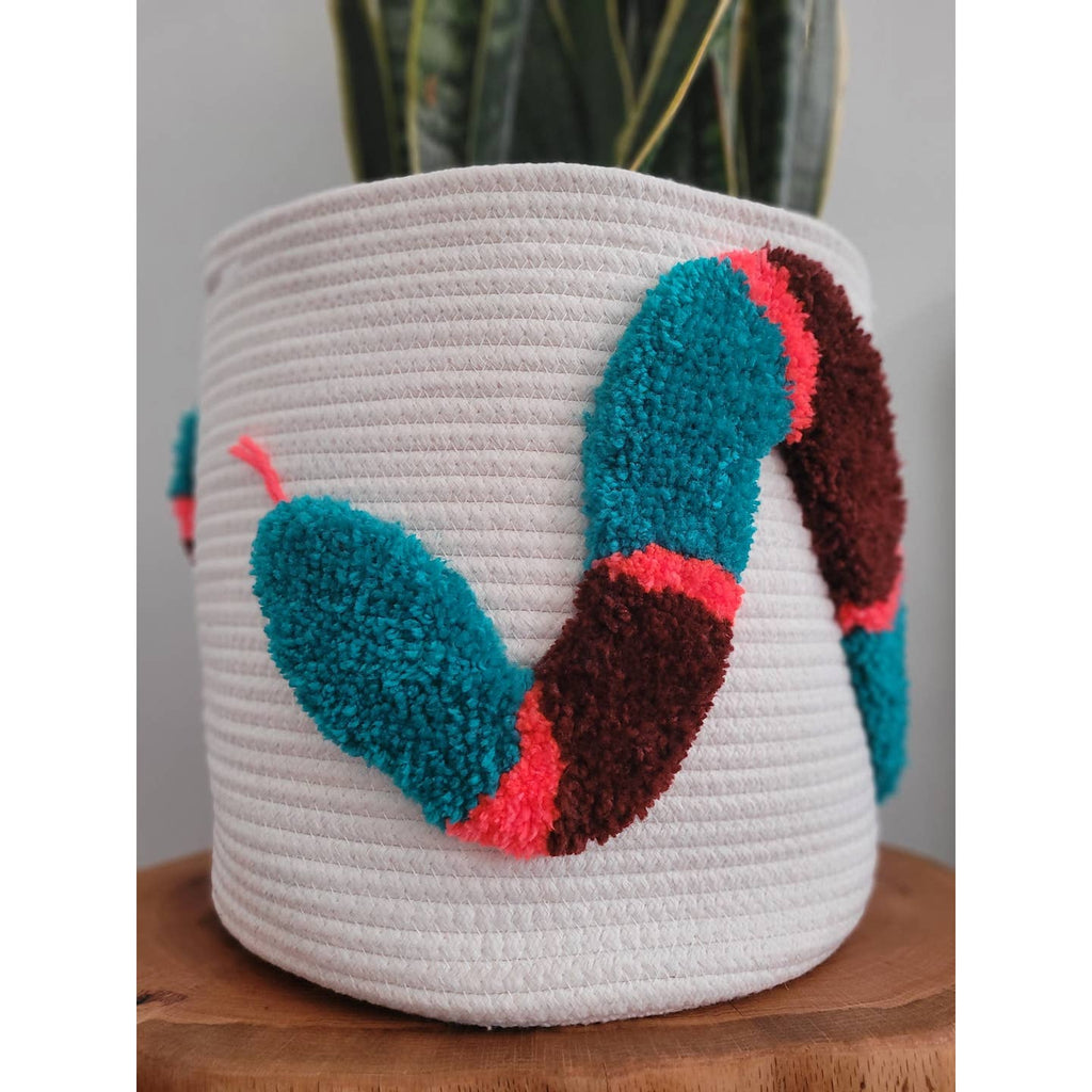 13" Tufted Basket - Snake