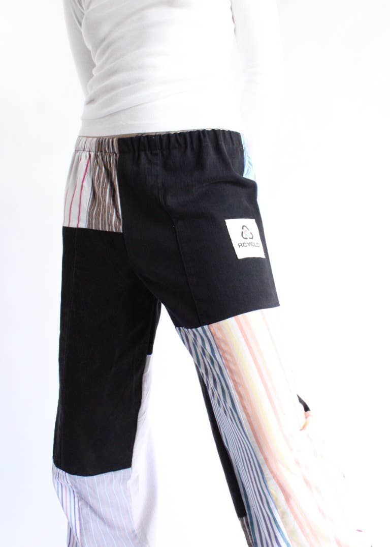 Vintage Denim x Stripes Patchwork Pants