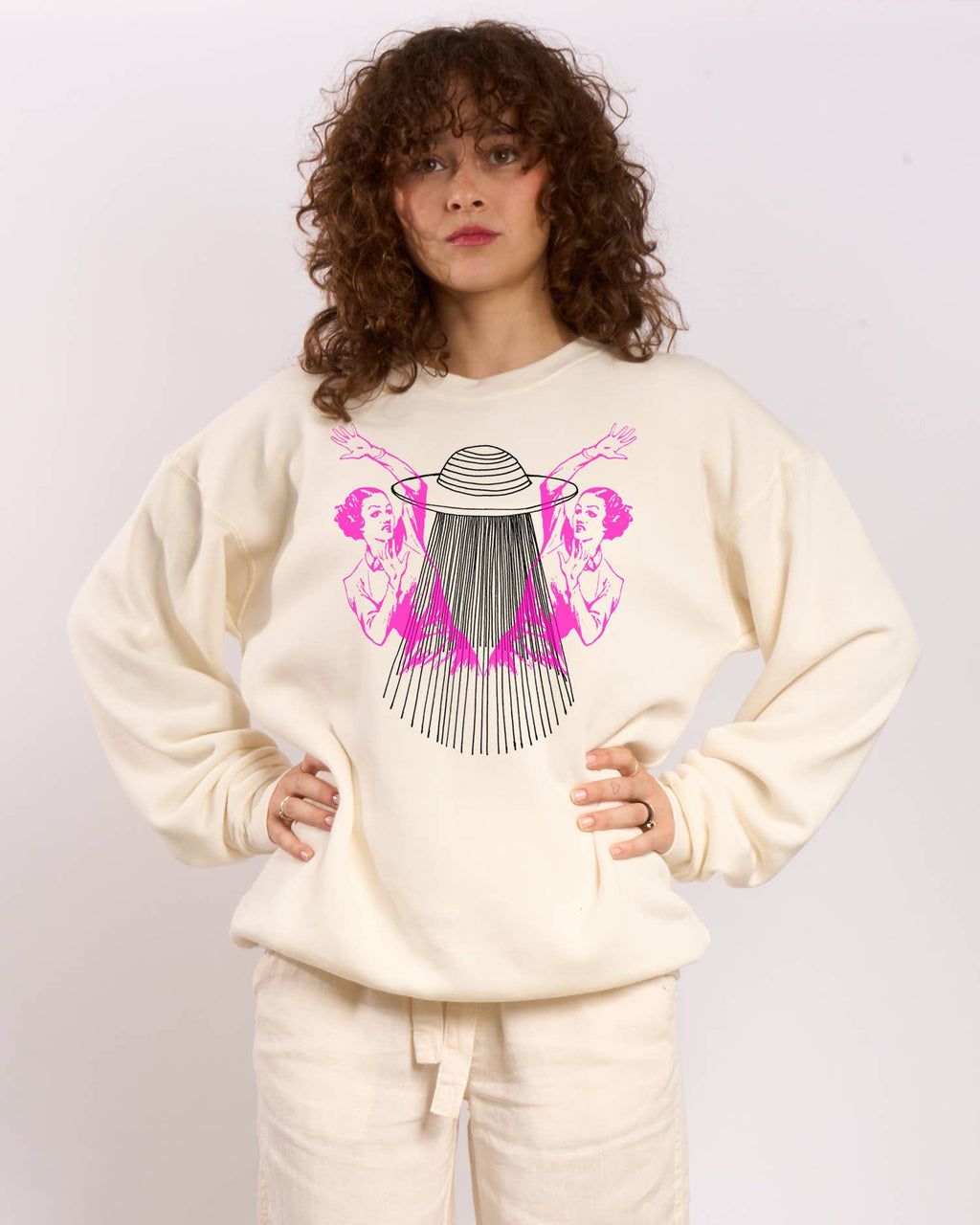 UFO Ladies Women's Oversized Fleece Sweatshirt