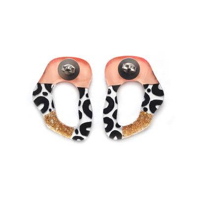Leopard Squiggle Hoop Earrings