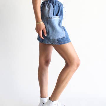 RCYCLD Eco-Denim Pieced Shorts